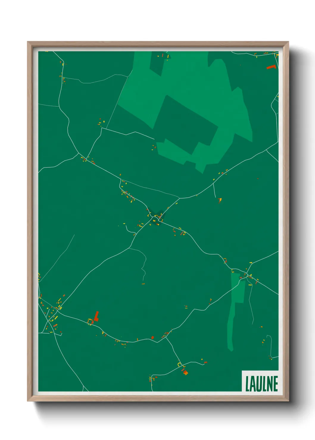 Une affiche de carte sur Laulne