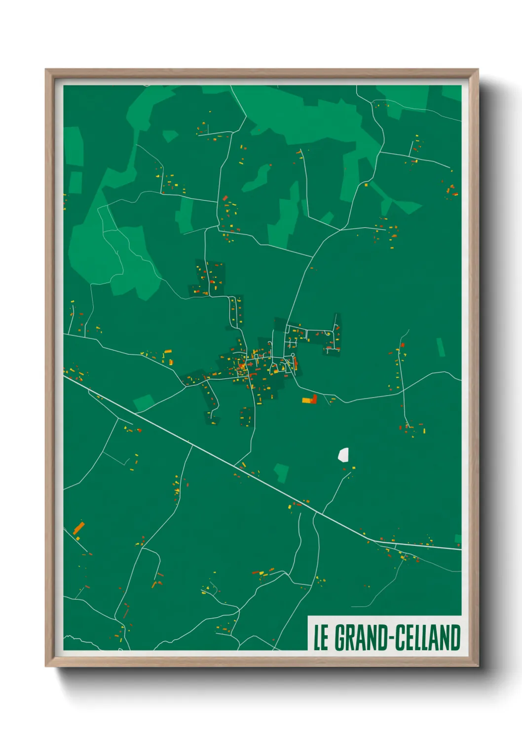 Une affiche de carte sur Le Grand-Celland