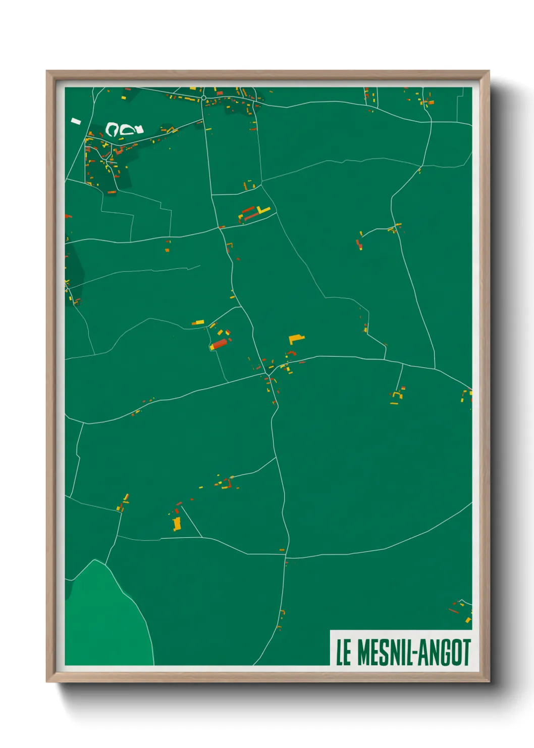 Une affiche de carte sur Le Mesnil-Angot