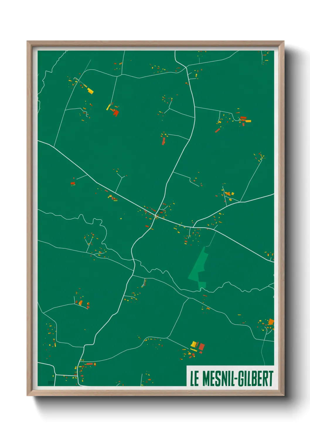 Une affiche de carte sur Le Mesnil-Gilbert