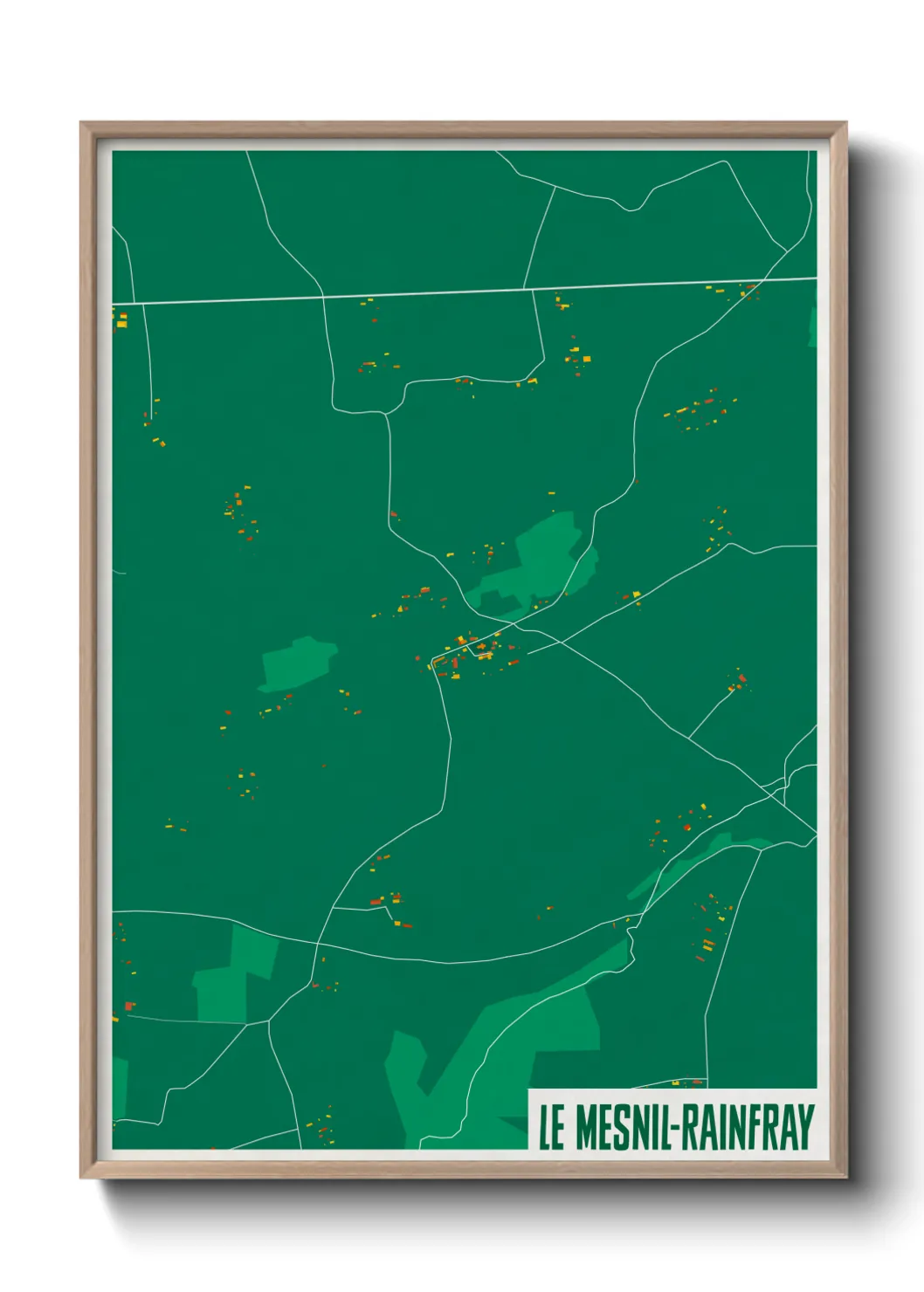 Une affiche de carte sur Le Mesnil-Rainfray