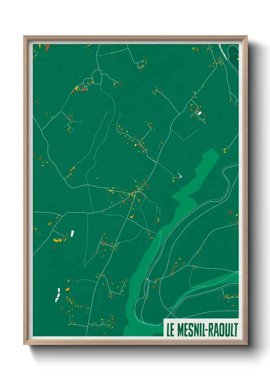 Une affiche de carte sur Le Mesnil-Raoult