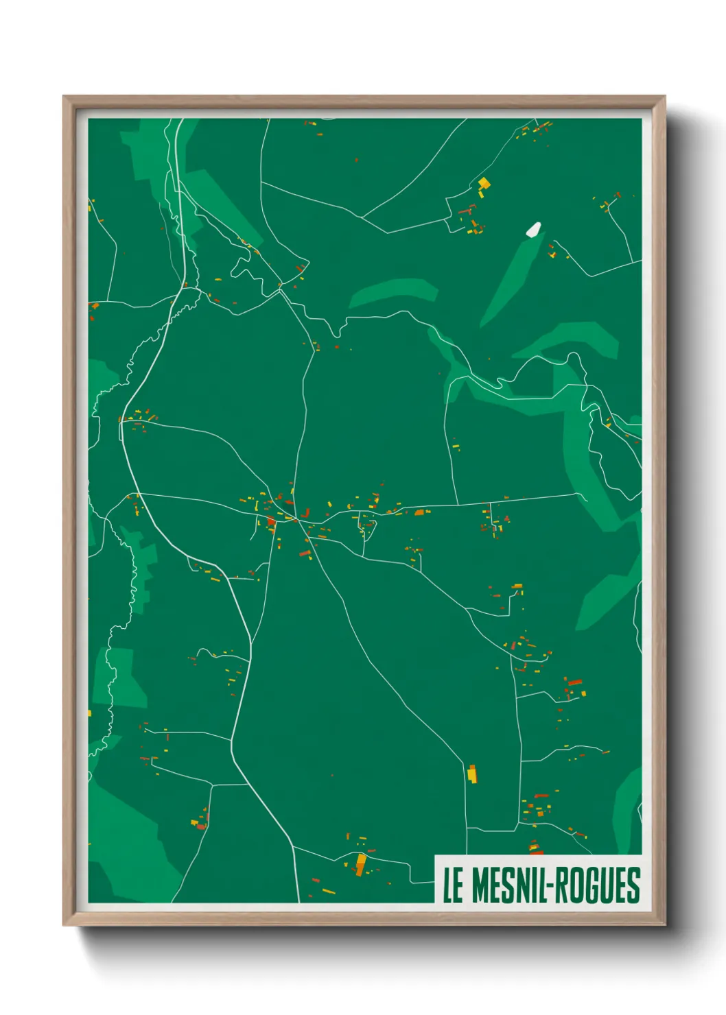 Une affiche de carte sur Le Mesnil-Rogues