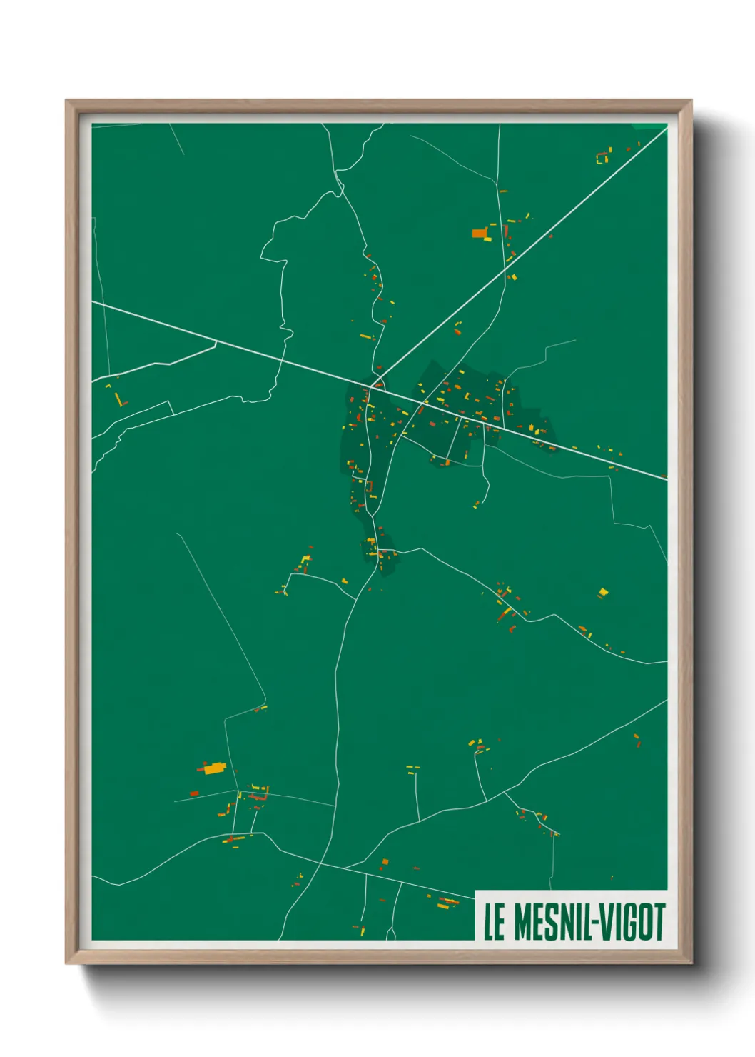 Une affiche de carte sur Le Mesnil-Vigot