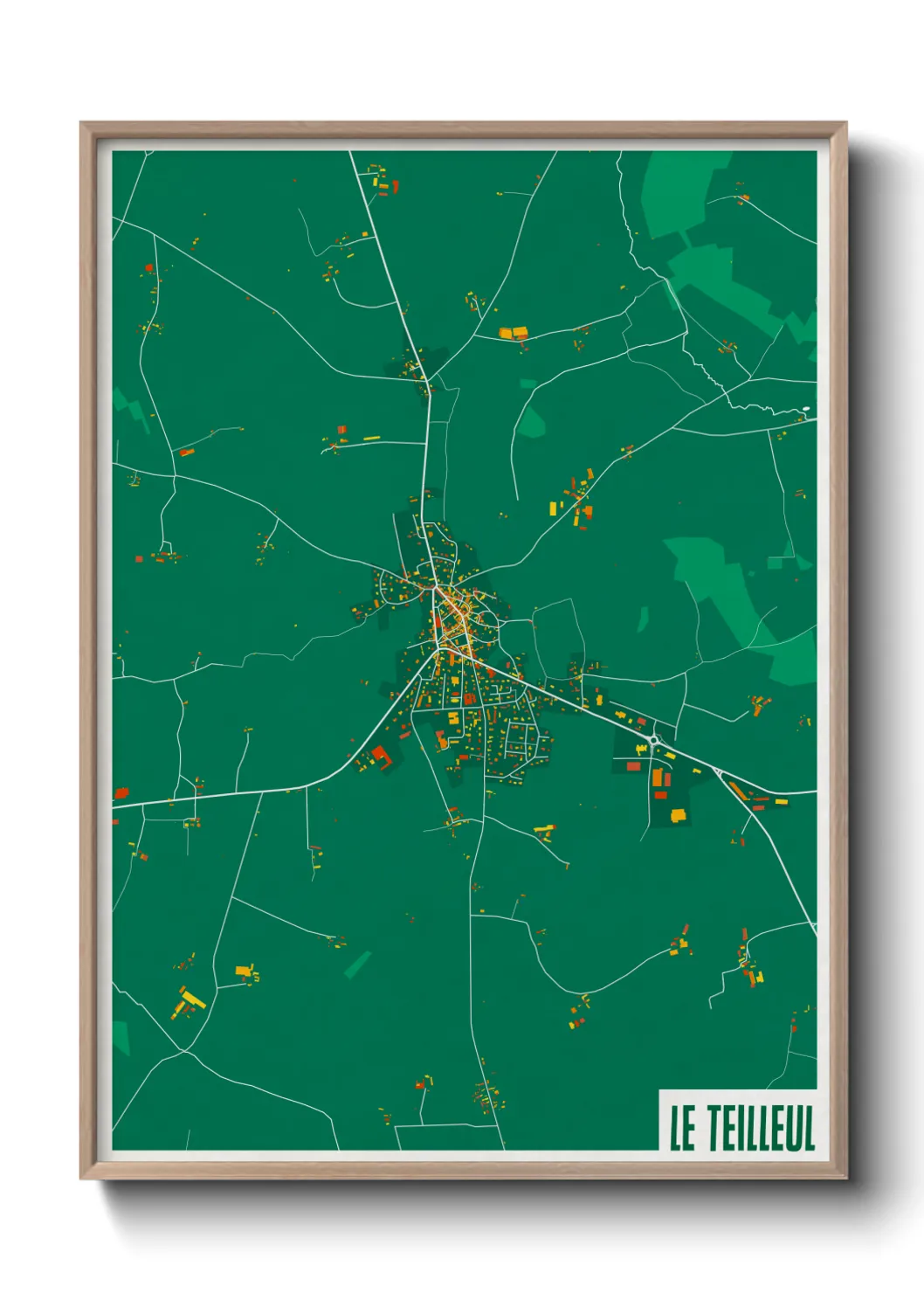Une affiche de carte sur Le Teilleul