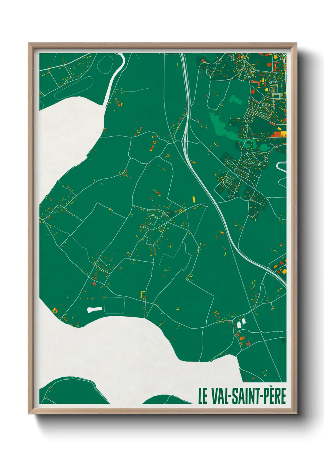 Une affiche de carte sur Le Val-Saint-Père