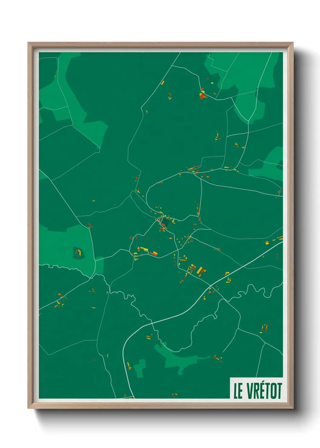 Une affiche de carte sur Le Vrétot
