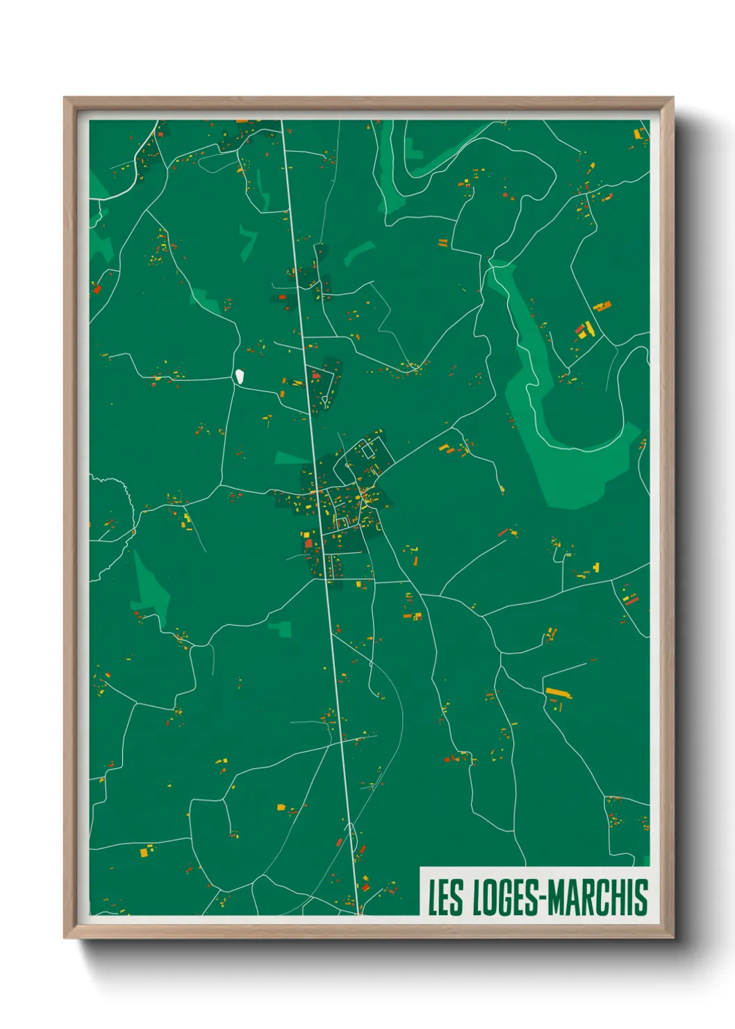 Une affiche de carte sur Les Loges-Marchis