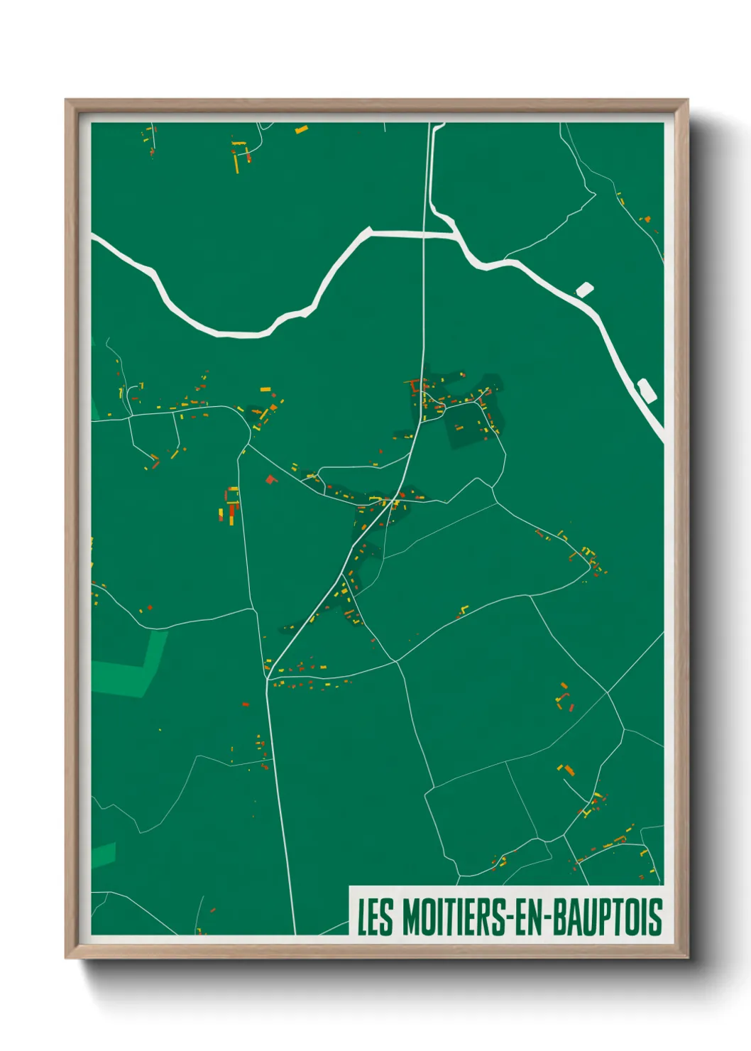 Un poster carteLes Moitiers-en-Bauptois