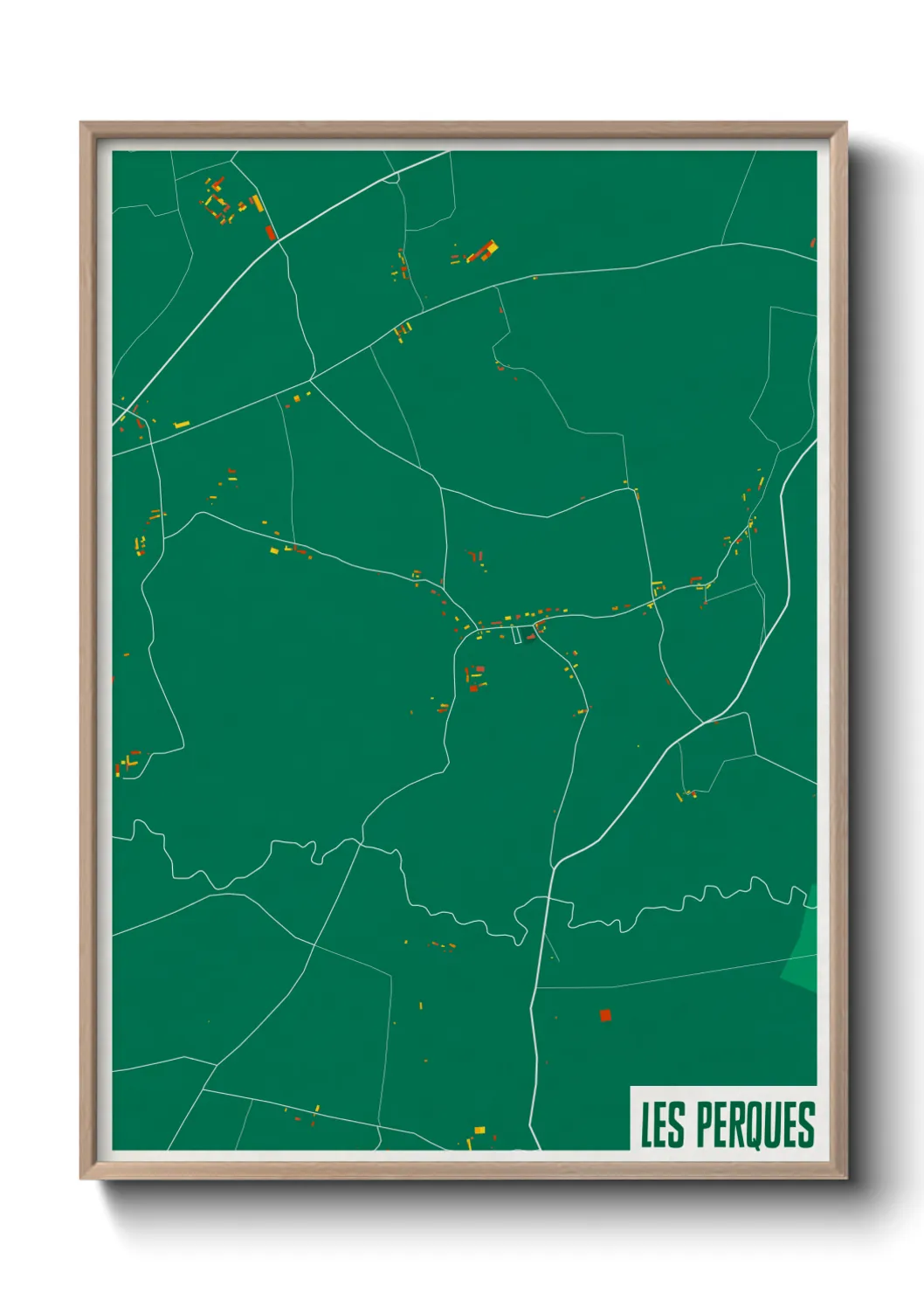 Une affiche de carte sur Les Perques