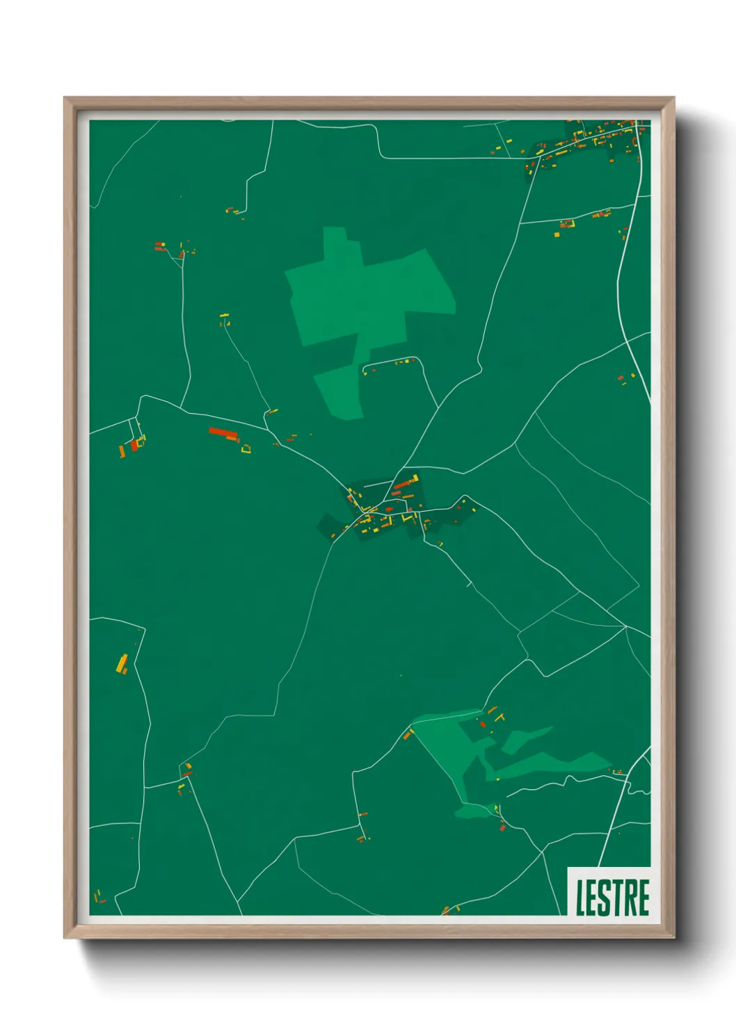 Une affiche de carte sur Lestre