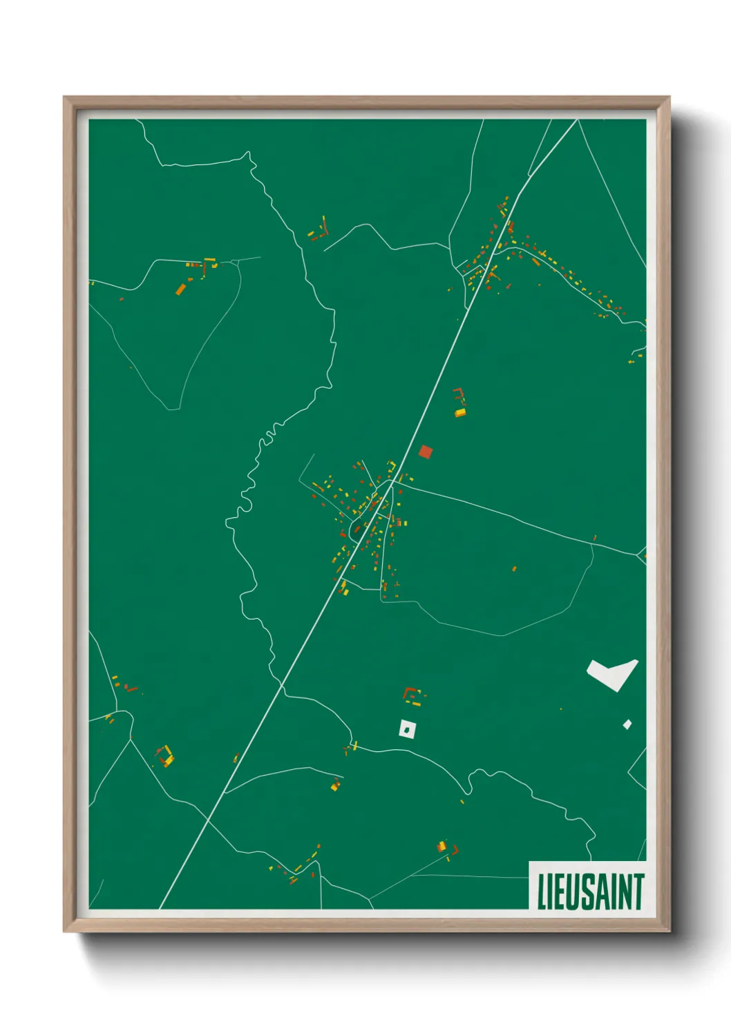 Une affiche de carte sur Lieusaint