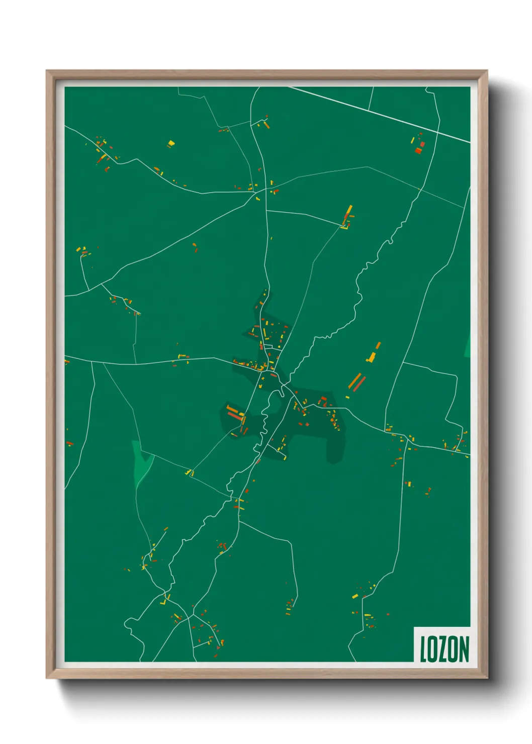 Une affiche de carte sur Lozon