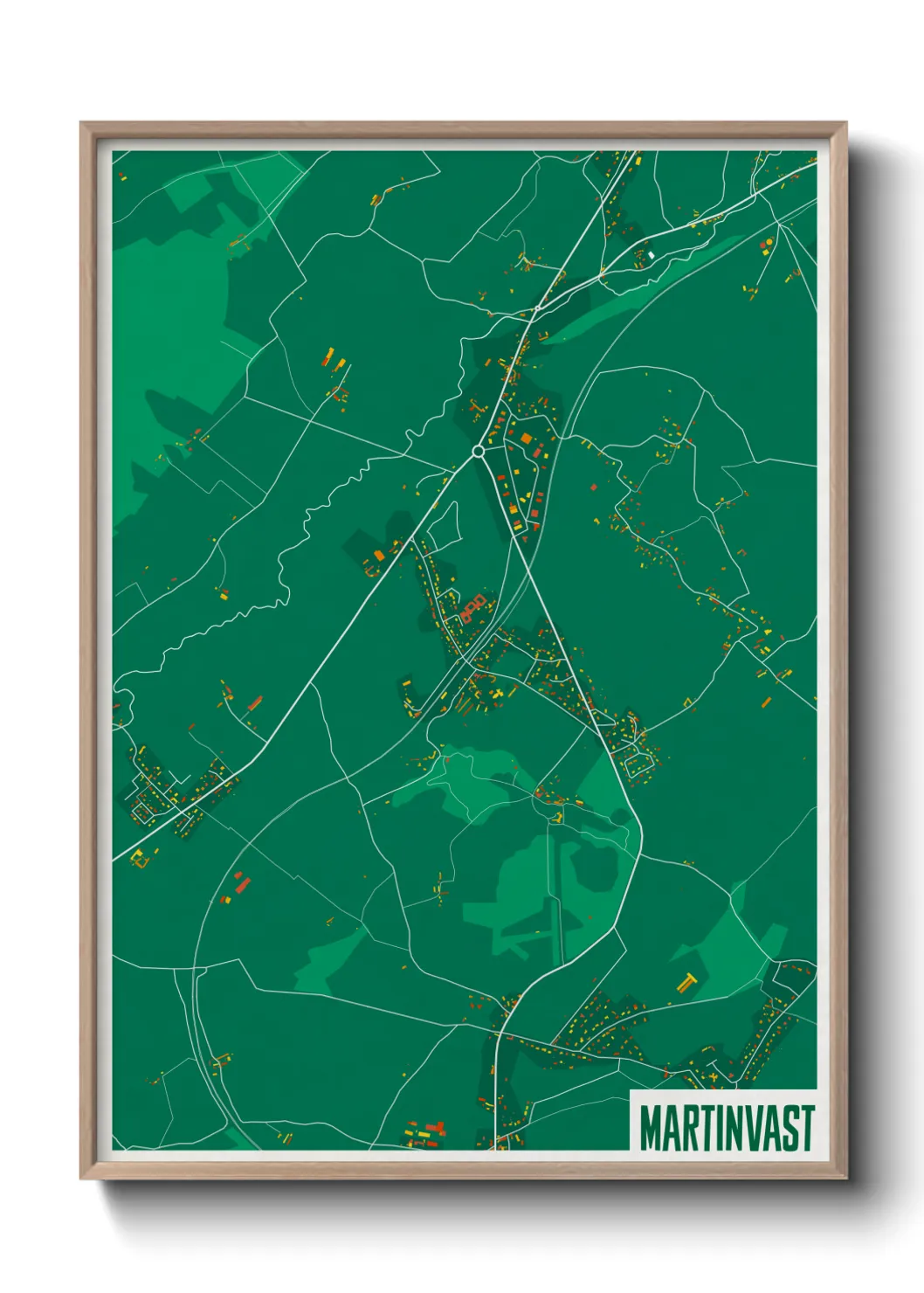Une affiche de carte sur Martinvast
