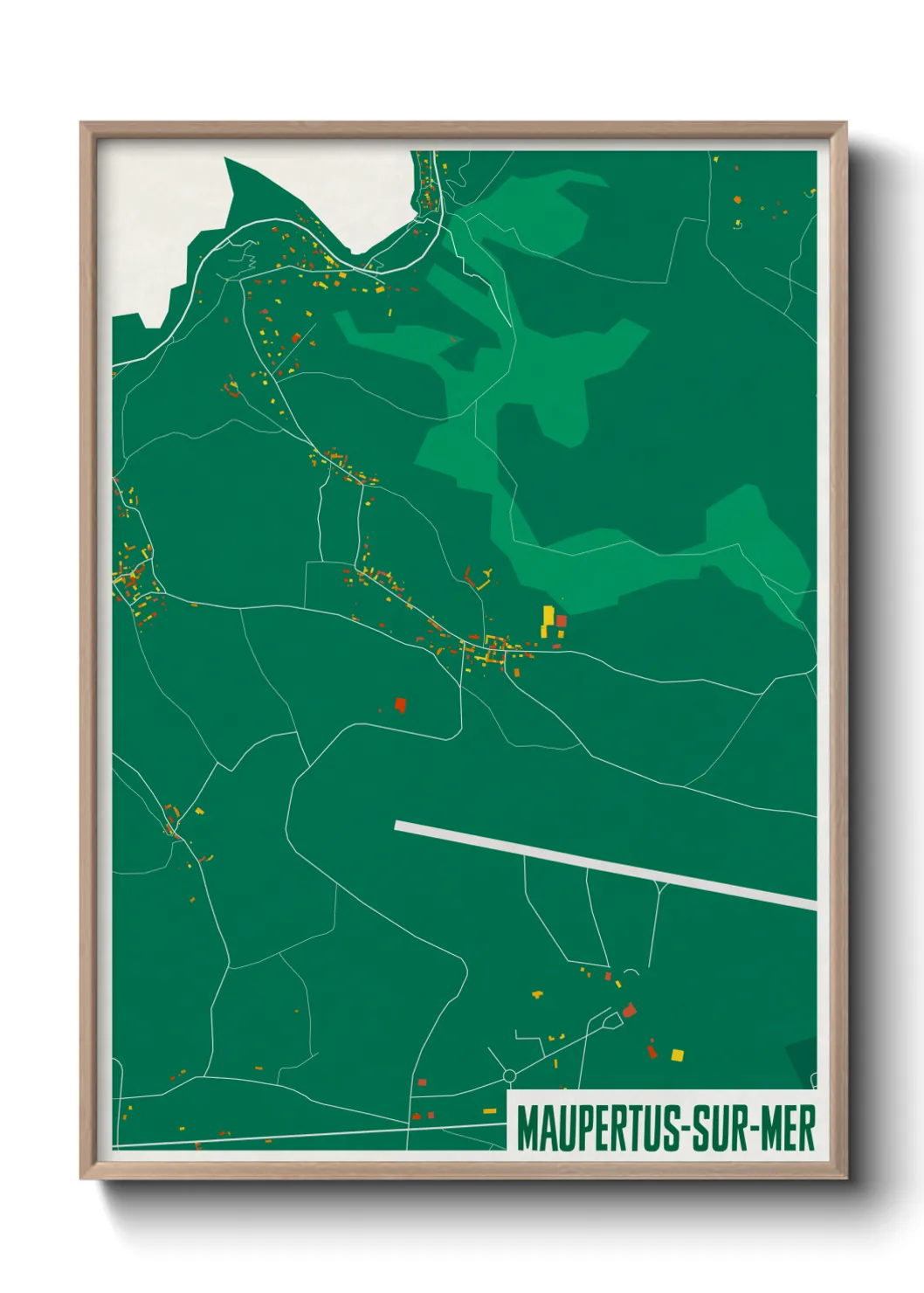 Une affiche de carte sur Maupertus-sur-Mer