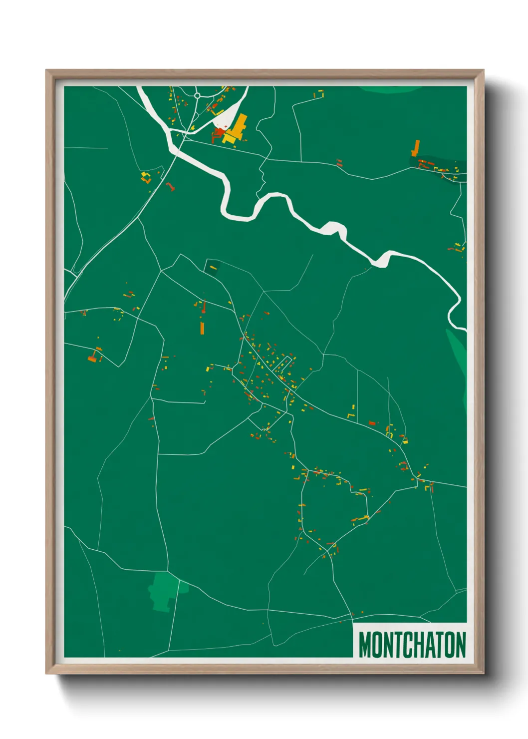 Une affiche de carte sur Montchaton