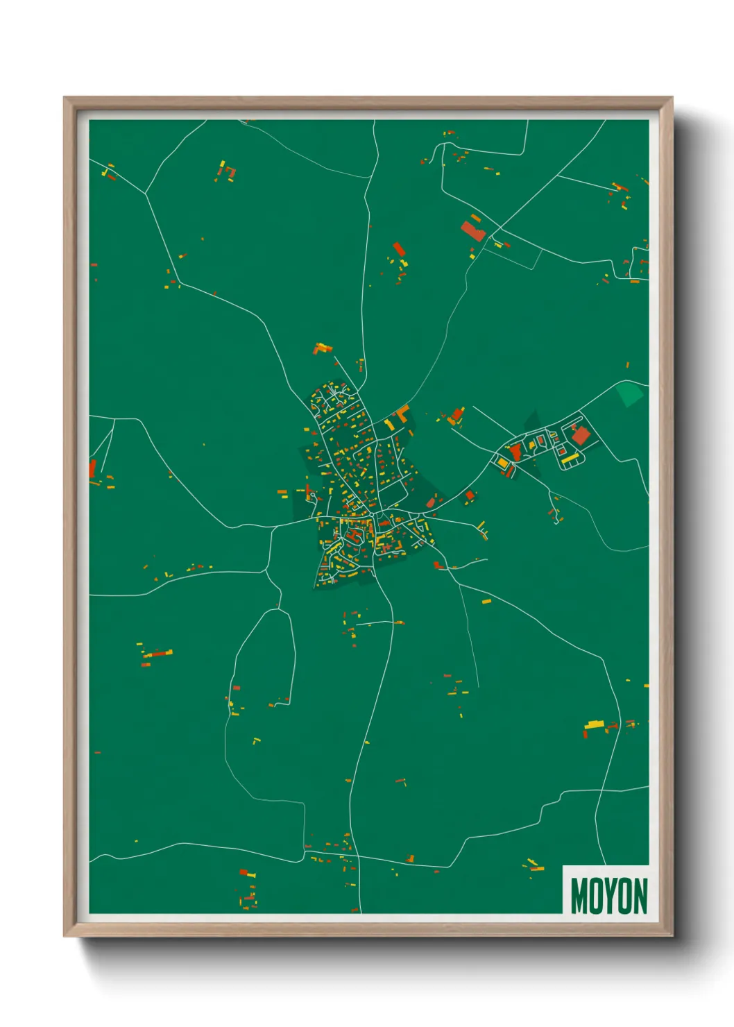 Une affiche de carte sur Moyon
