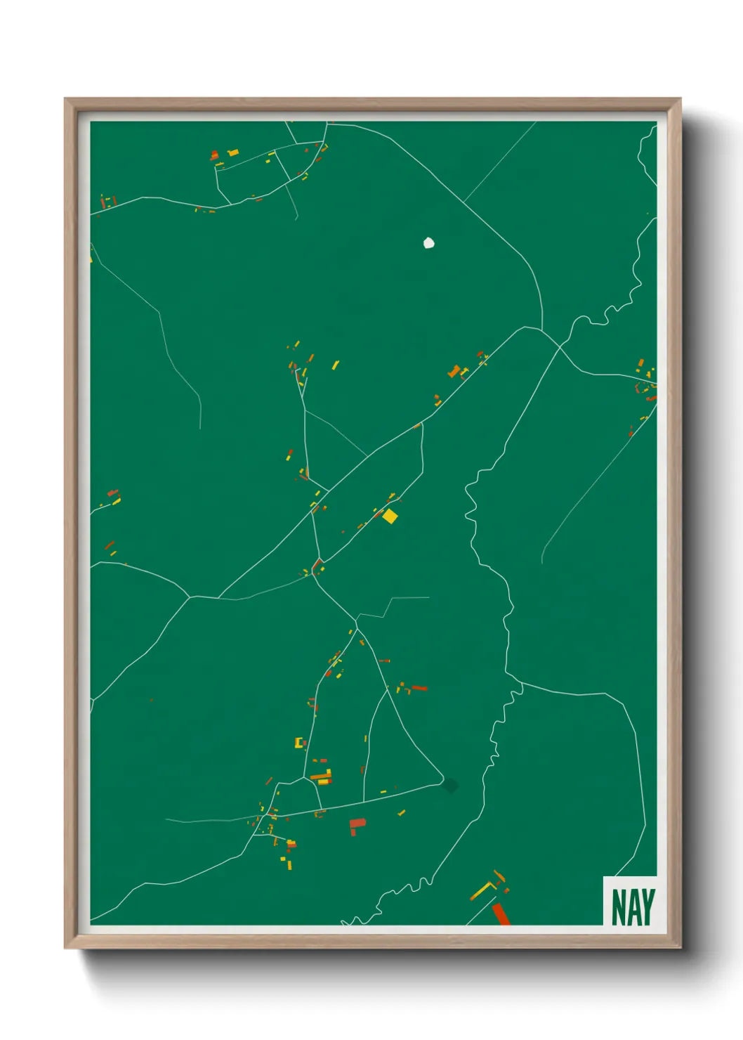 Une affiche de carte sur Nay