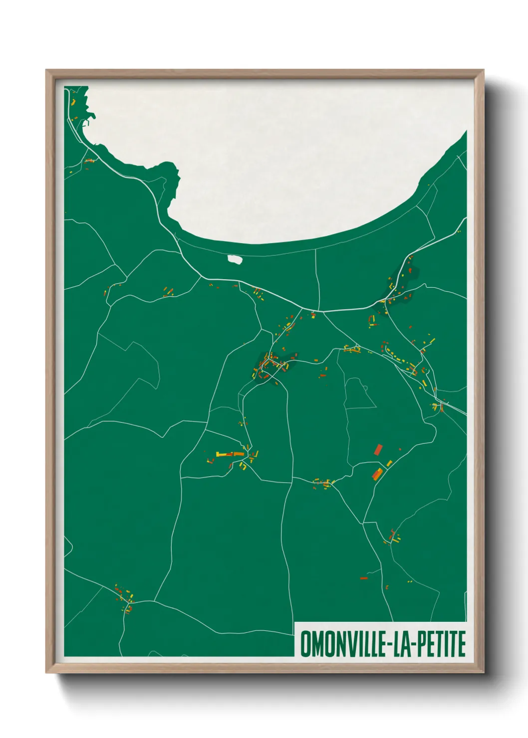 Une affiche de carte sur Omonville-la-Petite