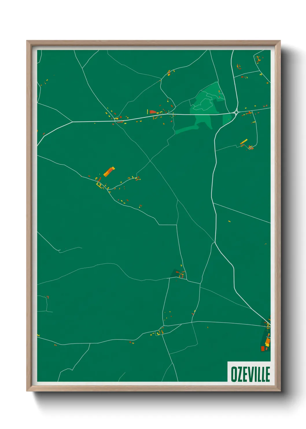 Une affiche de carte sur Ozeville