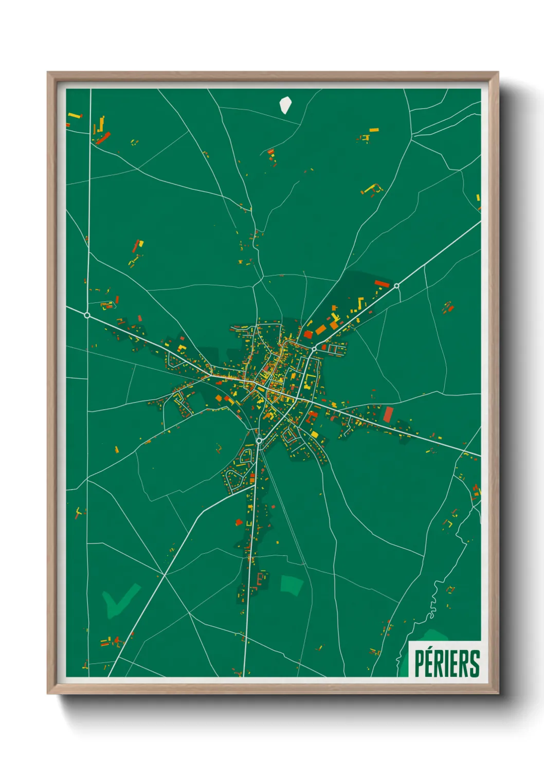 Une affiche de carte sur Périers