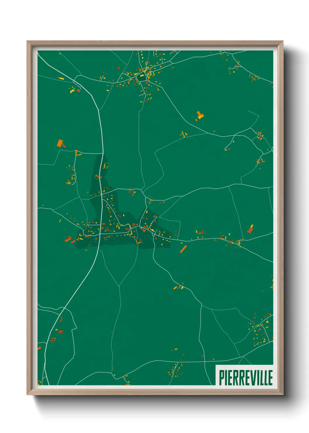 Une affiche de carte sur Pierreville