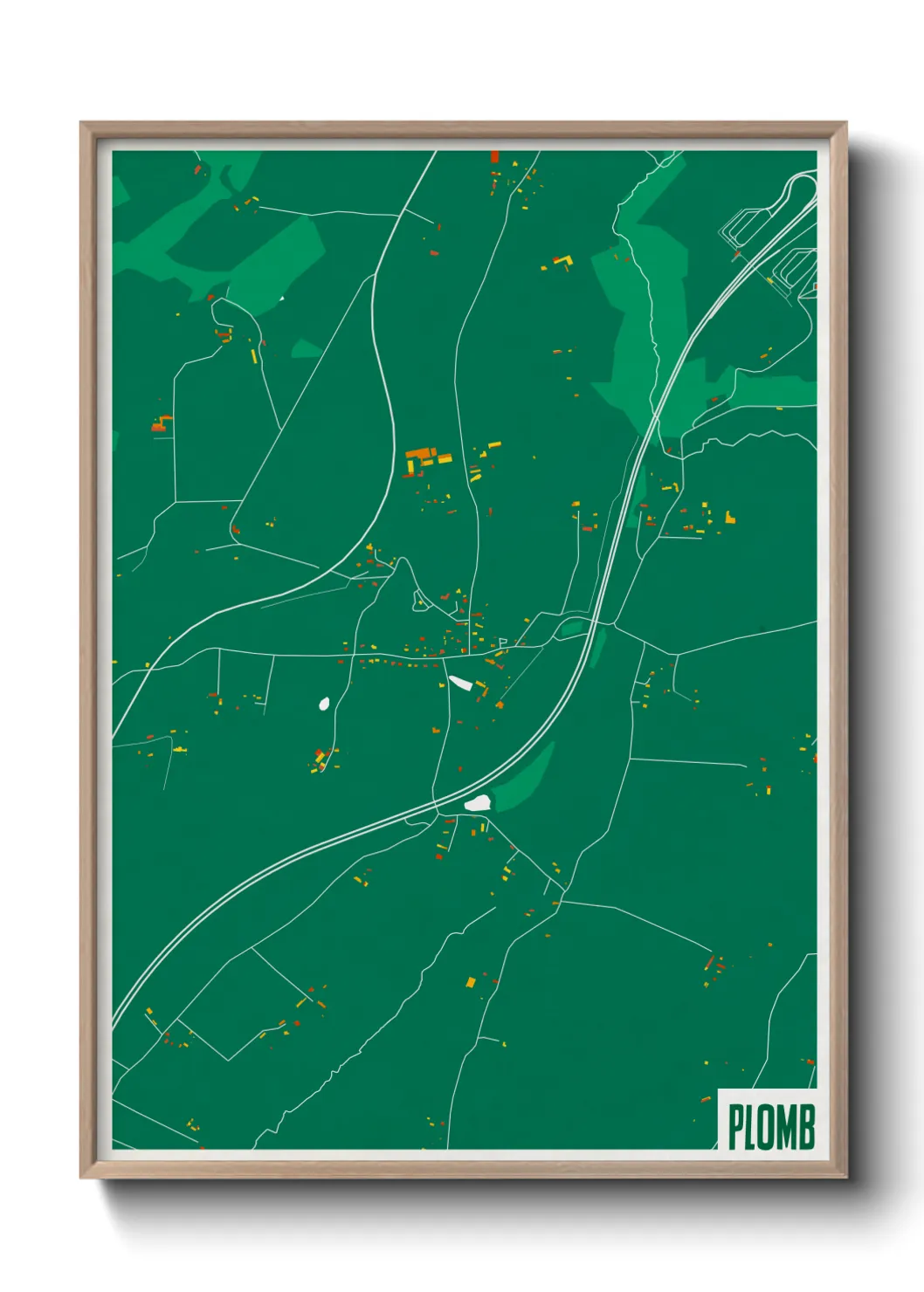 Une affiche de carte sur Plomb