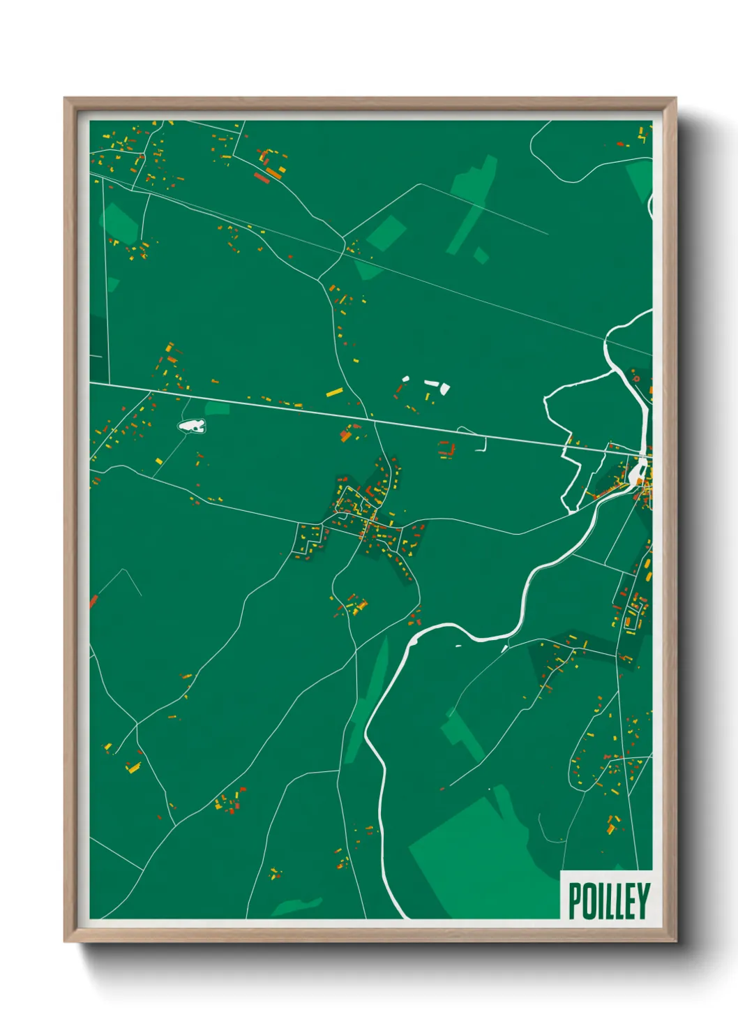 Une affiche de carte sur Poilley
