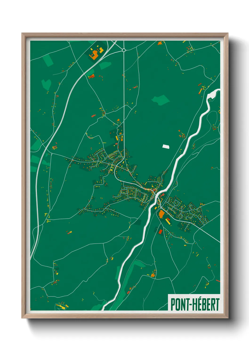 Une affiche de carte sur Pont-Hébert