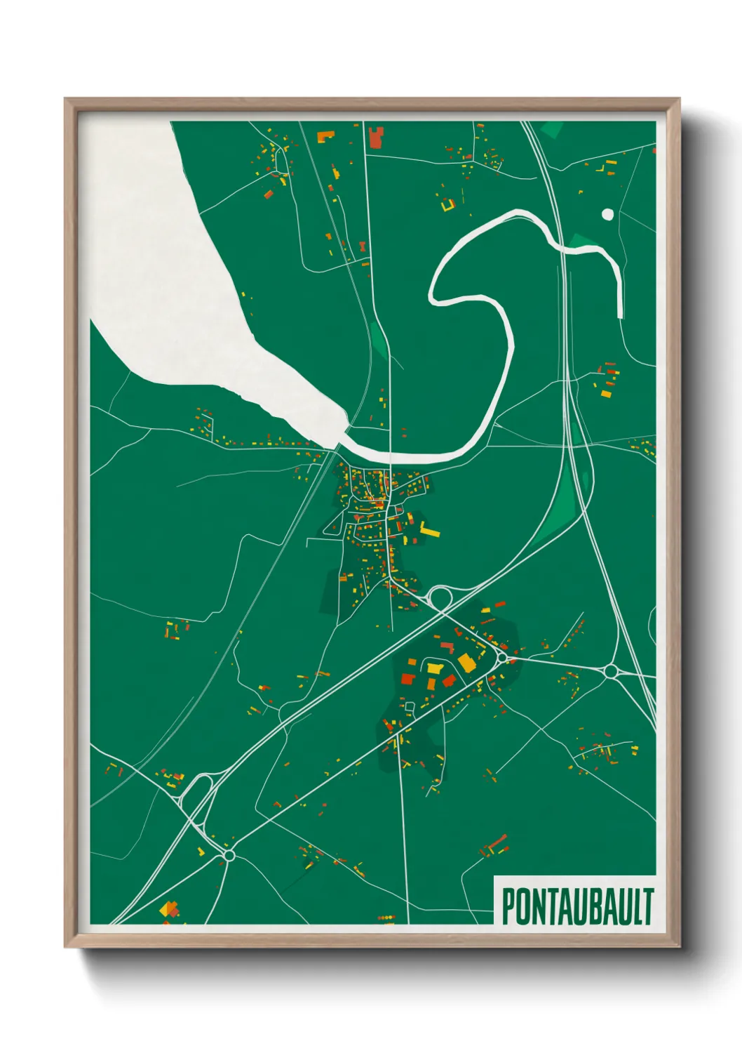 Une affiche de carte sur Pontaubault