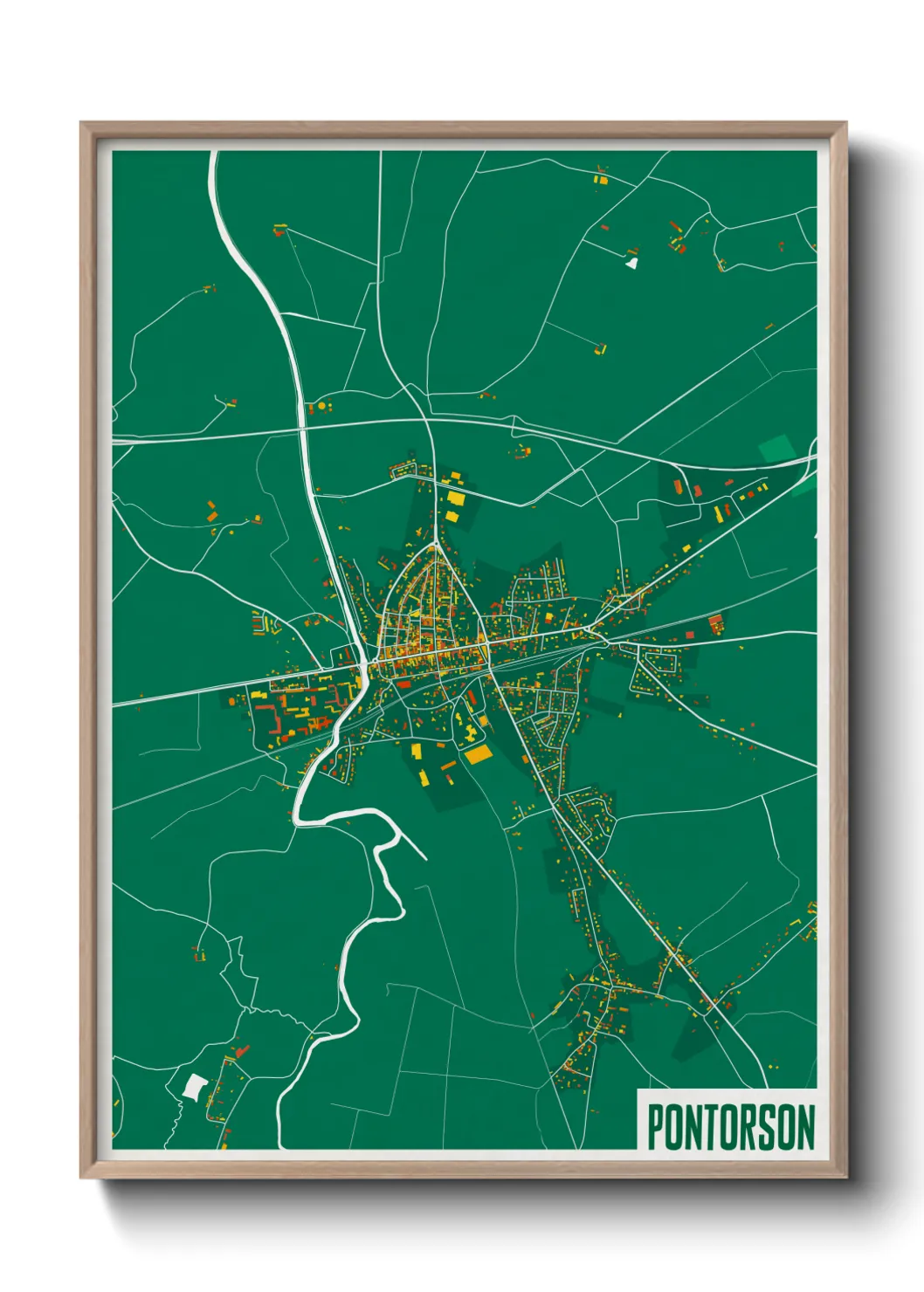 Une affiche de carte sur Pontorson