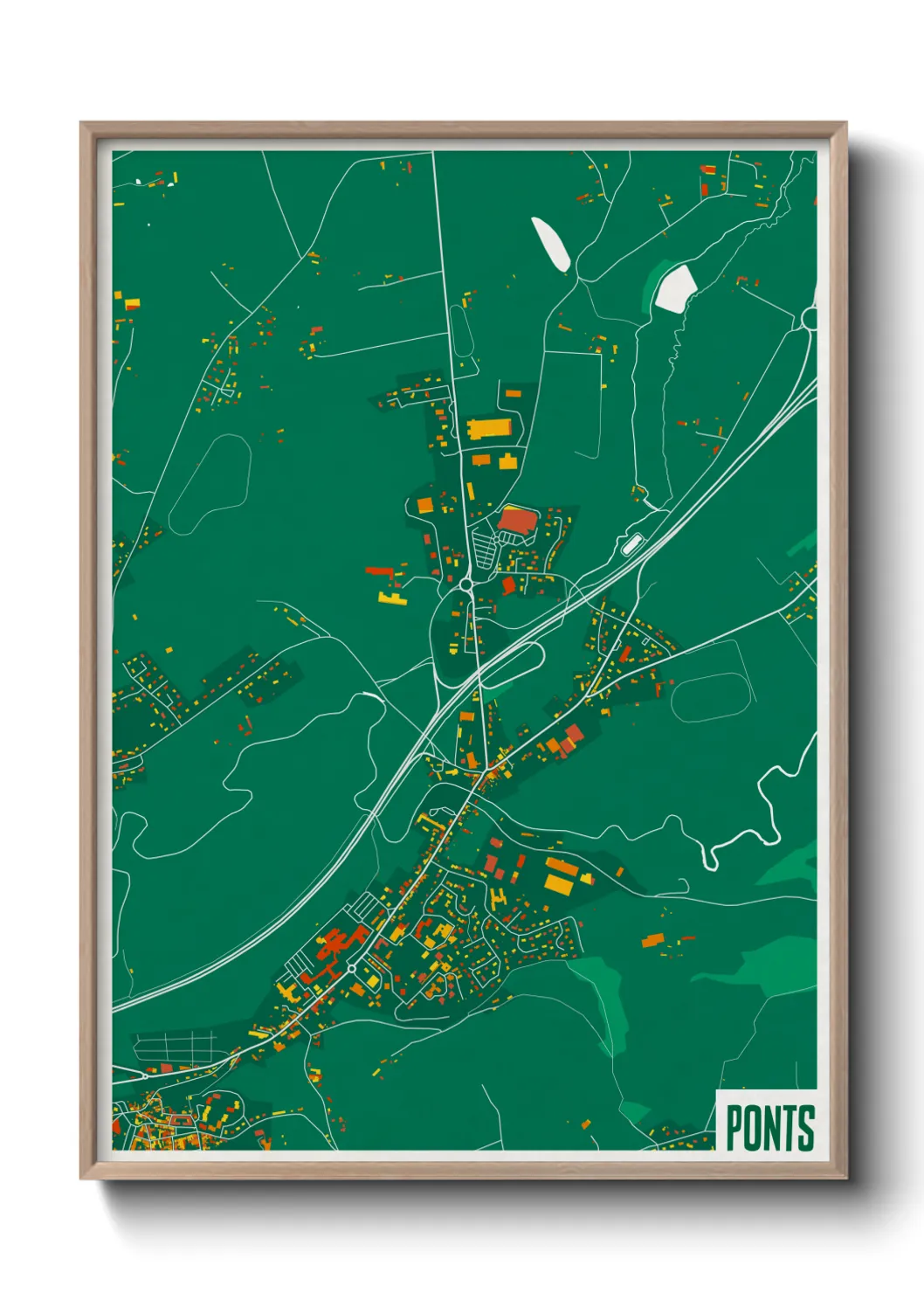 Une affiche de carte sur Ponts