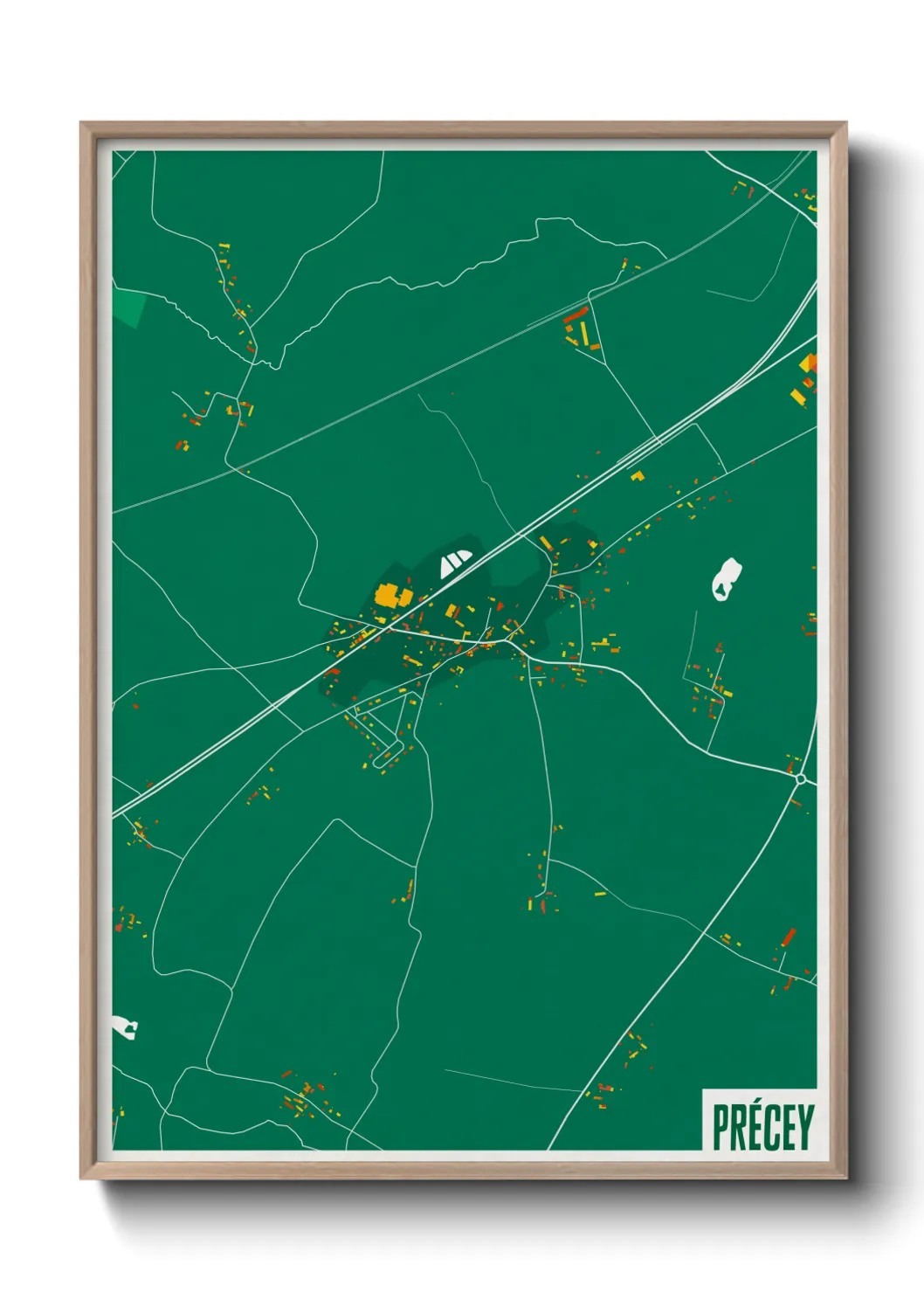 Une affiche de carte sur Précey