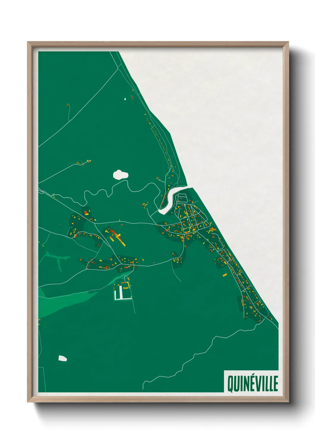 Une affiche de carte sur Quinéville