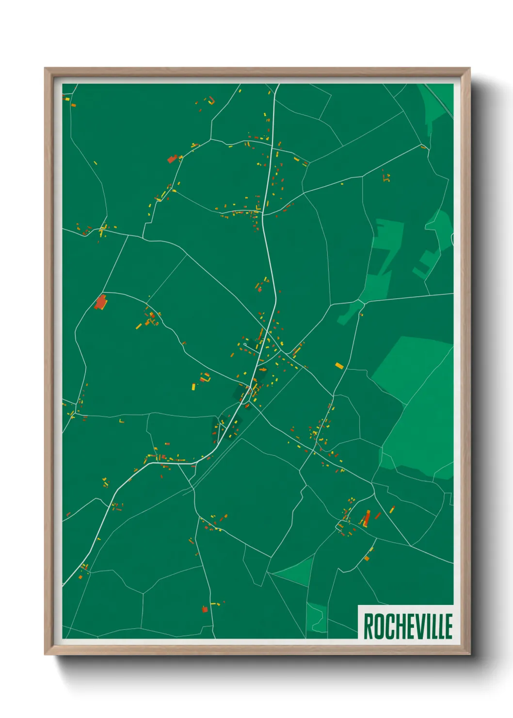 Une affiche de carte sur Rocheville