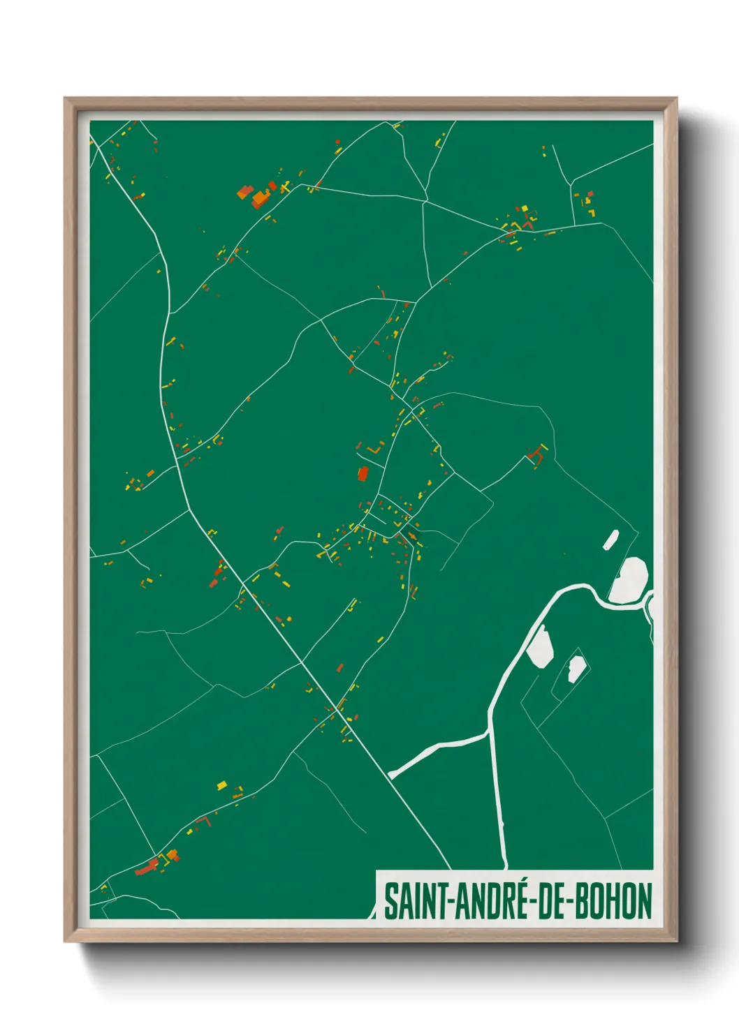 Une affiche de carte sur Saint-André-de-Bohon