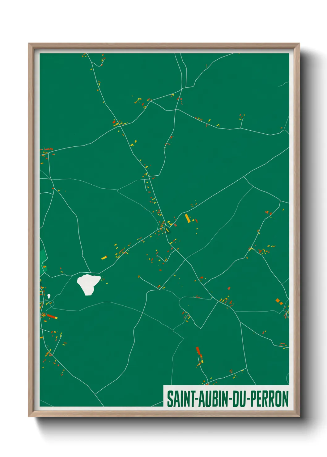 Une affiche de carte sur Saint-Aubin-du-Perron