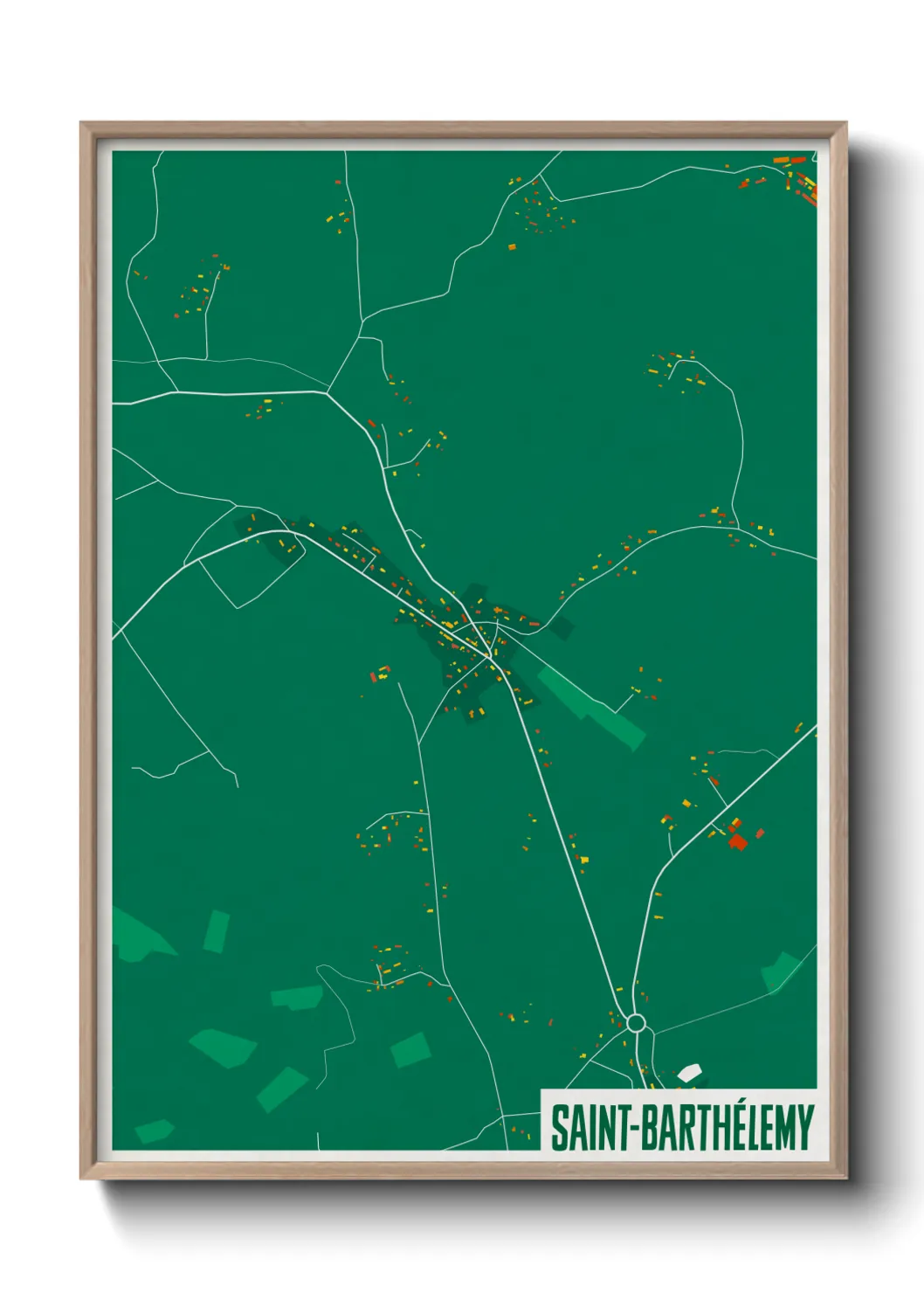 Une affiche de carte sur Saint-Barthélemy