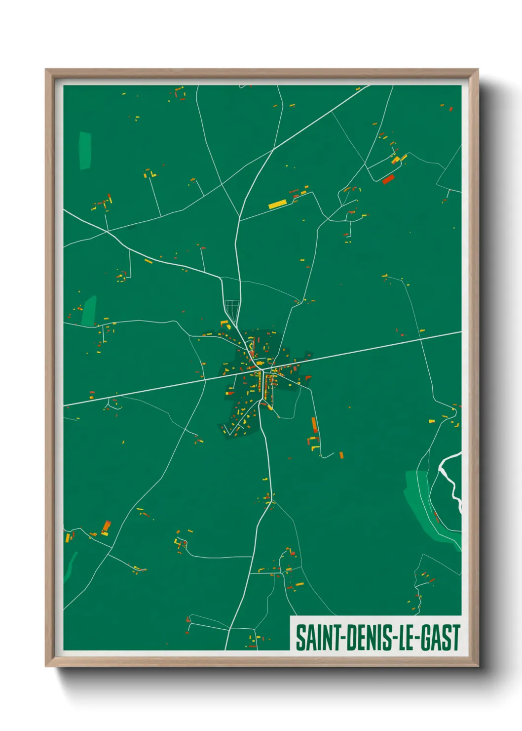 Une affiche de carte sur Saint-Denis-le-Gast