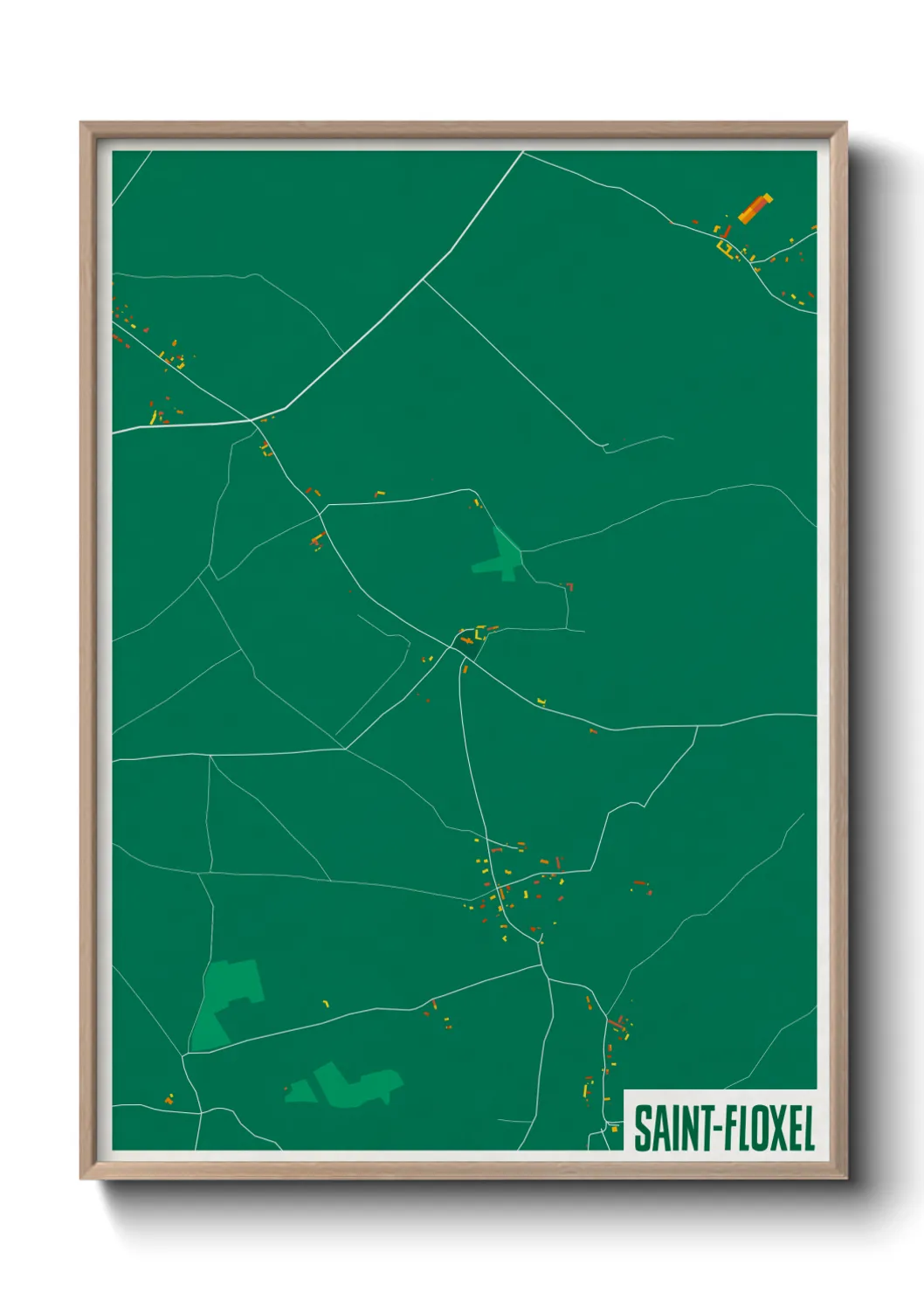 Une affiche de carte sur Saint-Floxel