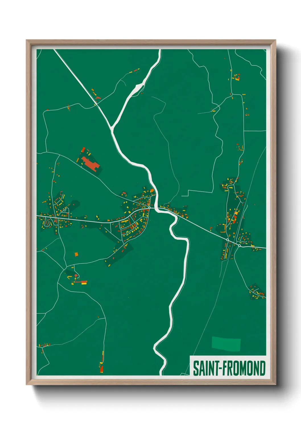Une affiche de carte sur Saint-Fromond