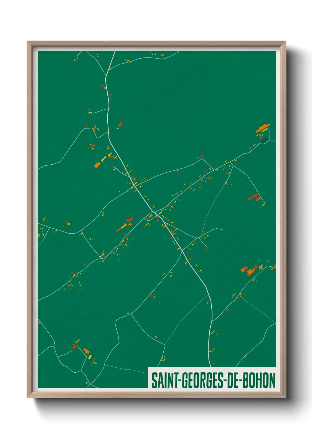 Une affiche de carte sur Saint-Georges-de-Bohon