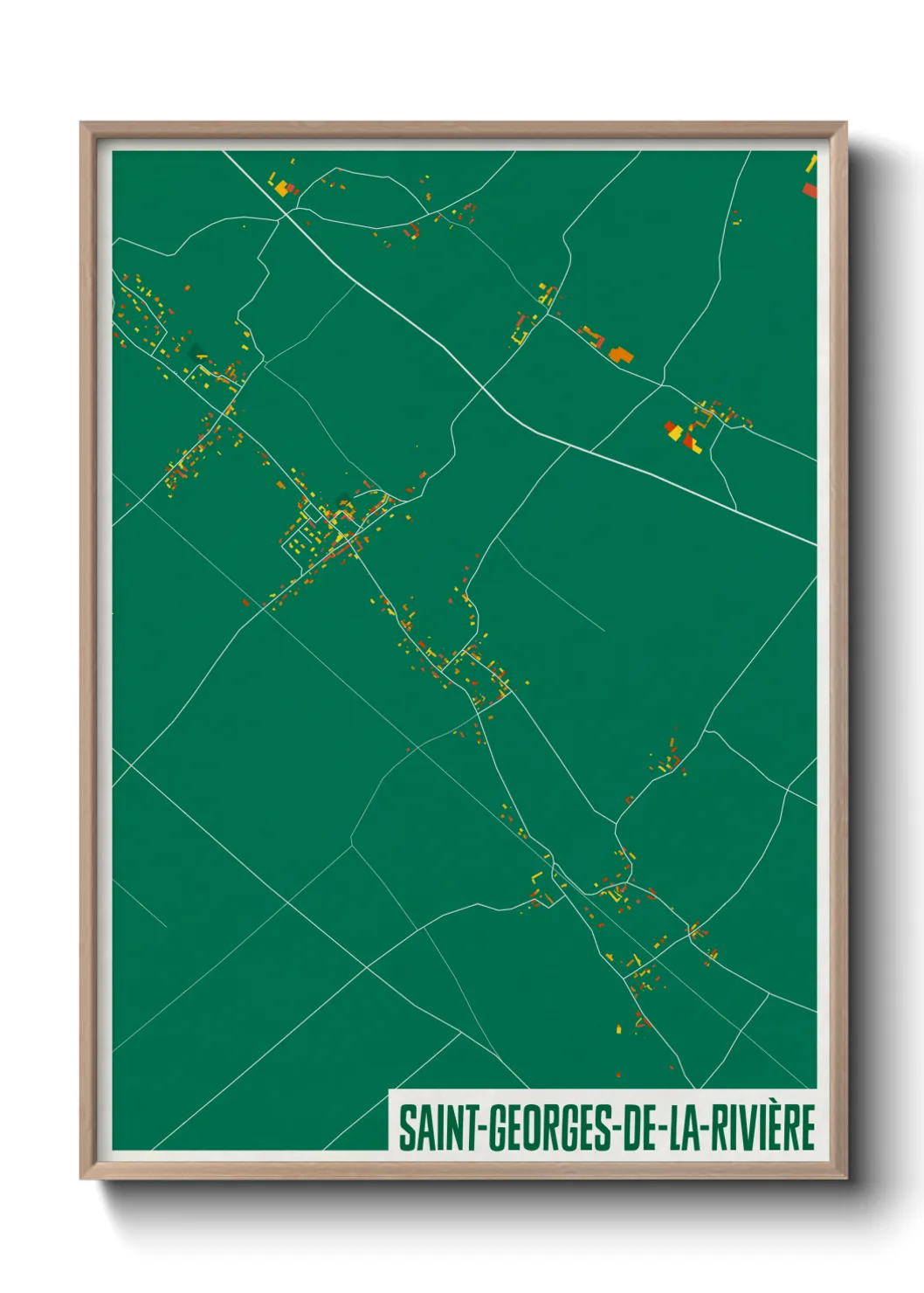 Une affiche de carte sur Saint-Georges-de-la-Rivière