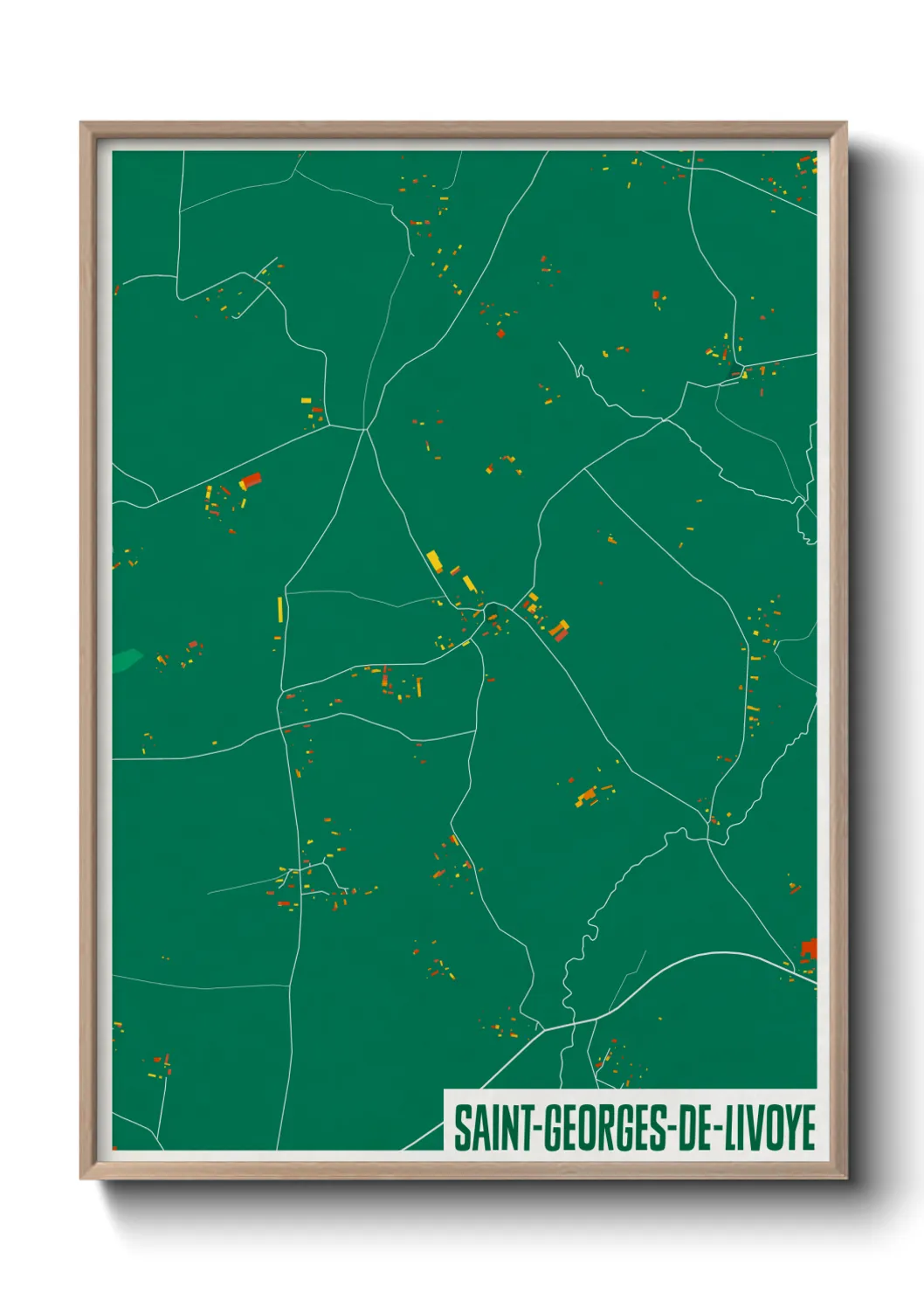Une affiche de carte sur Saint-Georges-de-Livoye