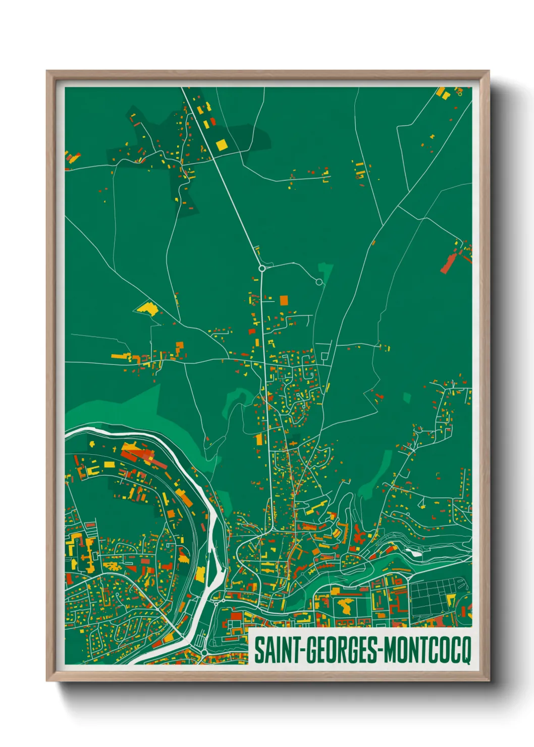Une affiche de carte sur Saint-Georges-Montcocq