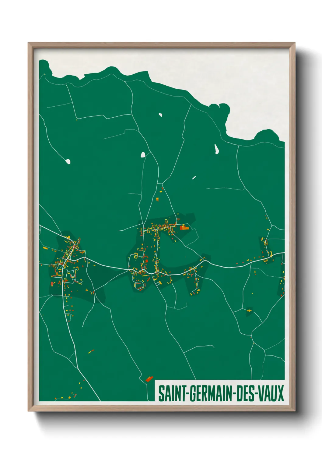Une affiche de carte sur Saint-Germain-des-Vaux