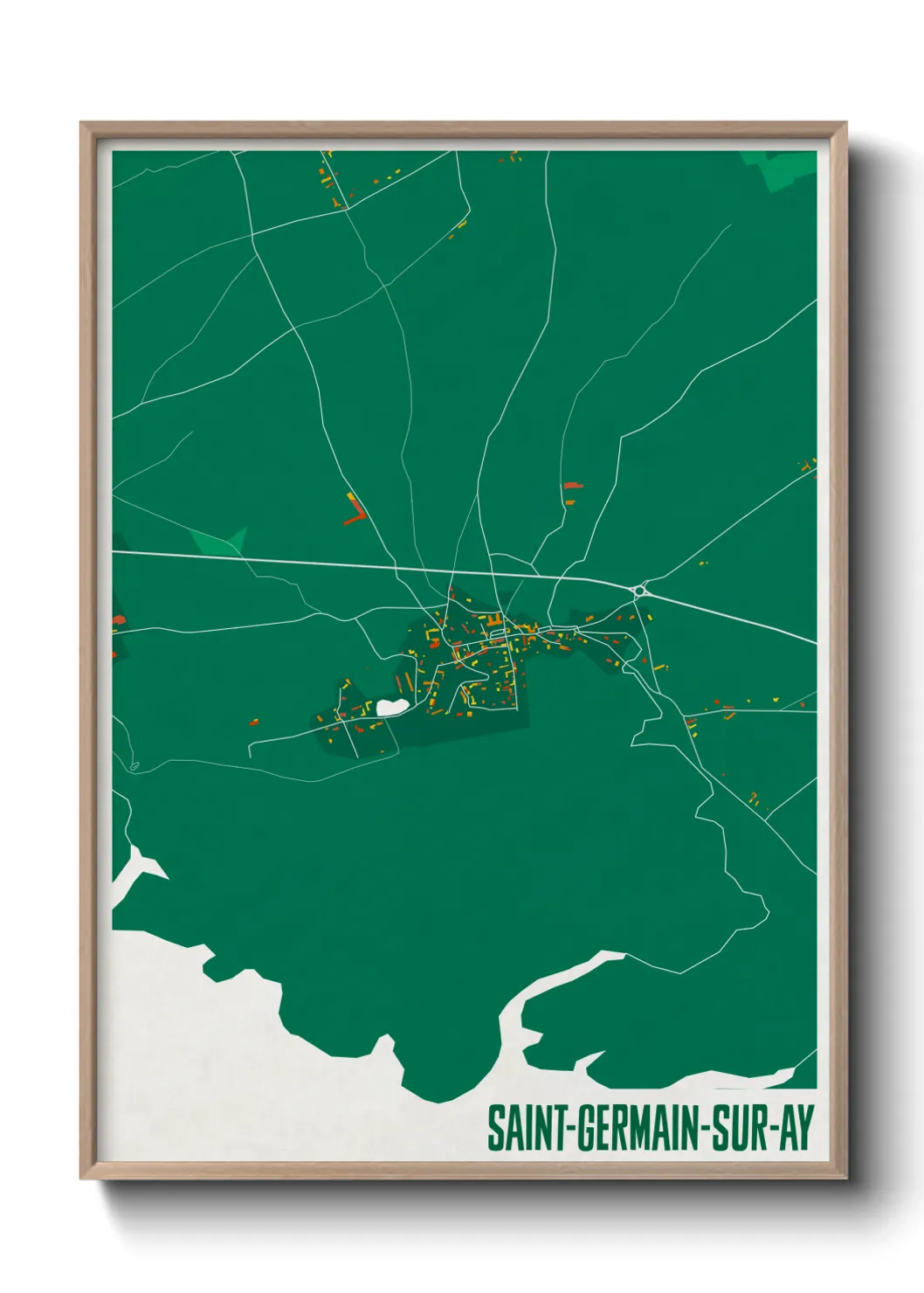 Une affiche de carte sur Saint-Germain-sur-Ay