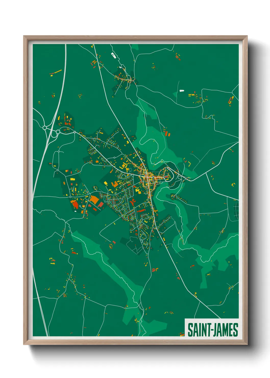 Une affiche de carte sur Saint-James