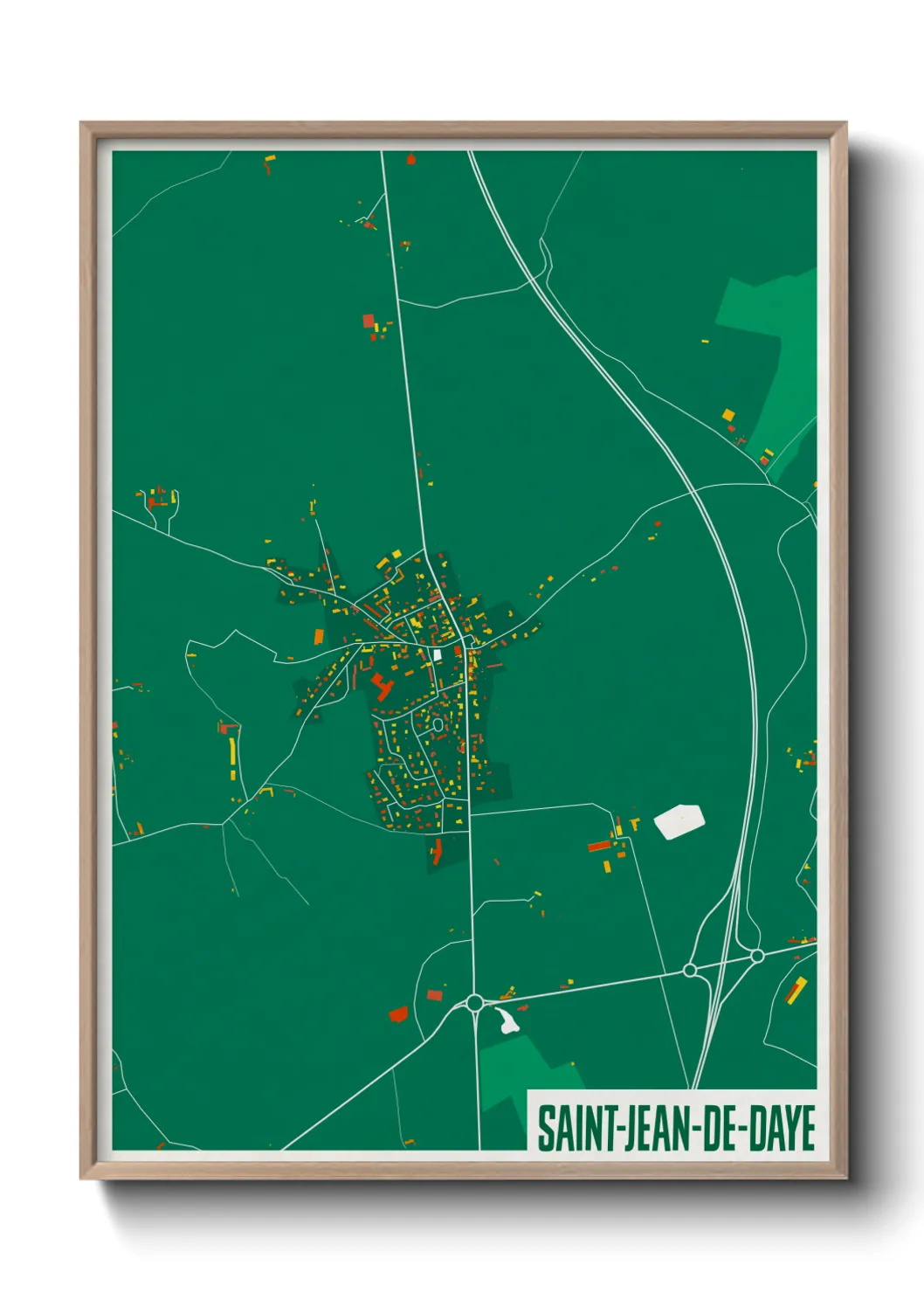 Une affiche de carte sur Saint-Jean-de-Daye