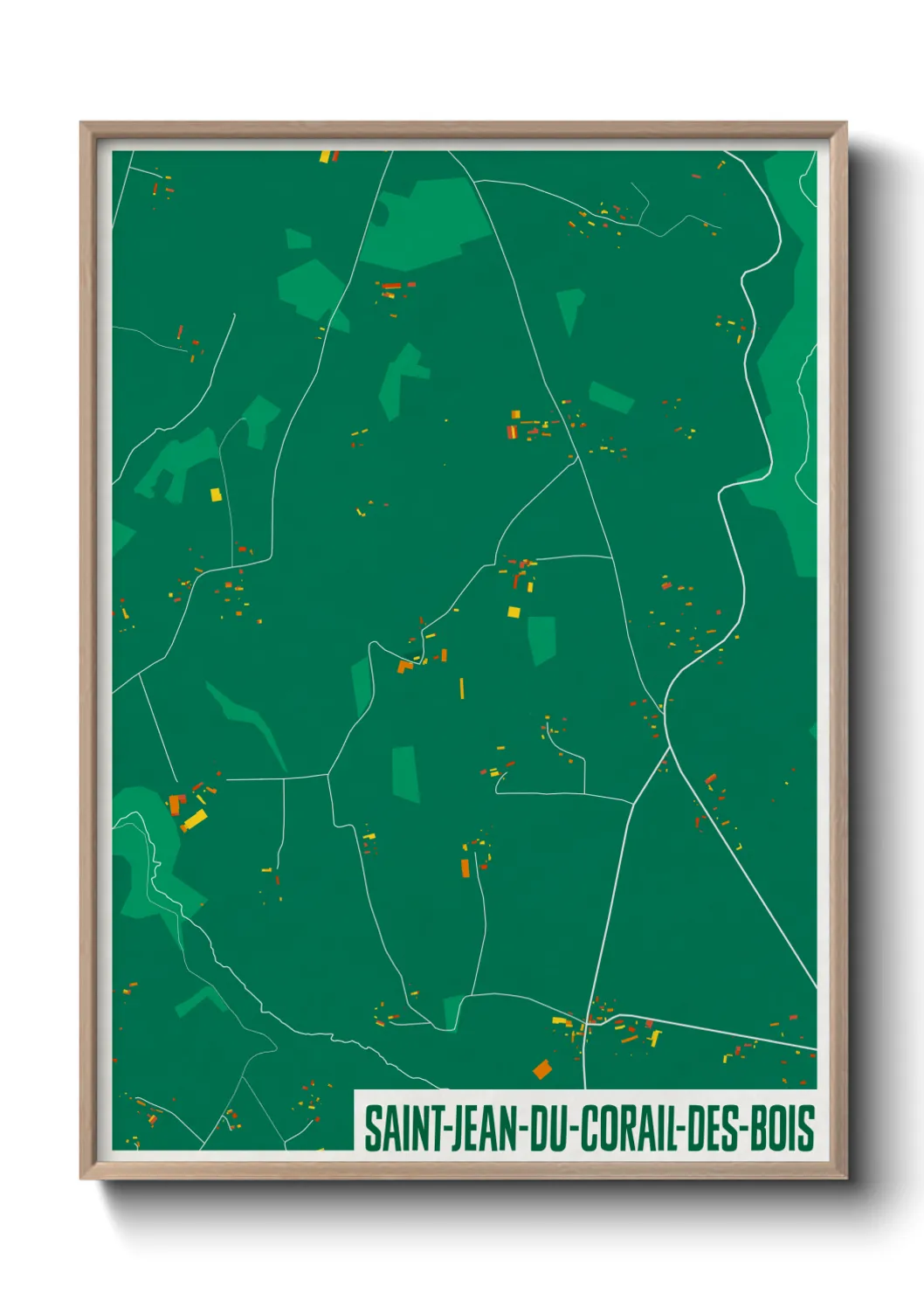 Une affiche de carte sur Saint-Jean-du-Corail-des-Bois